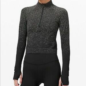 Lulu lemon black crew zip top, excellent condition